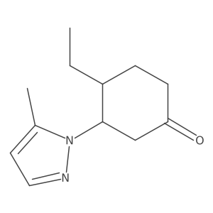 4-ethyl-3-(5-methyl-1H-pyrazol-1-yl)cyclohexan-1-one Structure