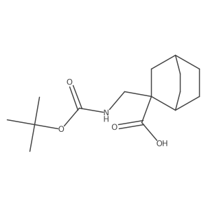 2-(((tert-Butoxycarbonyl)amino)methyl)bicyclo[2.2.2]octane-2-carboxylic acid结构式