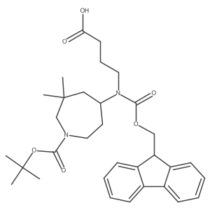 4-({1-[(tert-butoxy)carbonyl]-6,6-dimethylazepan-4-yl}({[(9H-fluoren-9-yl)methoxy]carbonyl})amino)butanoic acid结构式