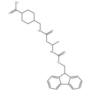 4-{[(3S)-3-({[(9H-fluoren-9-yl)methoxy]carbonyl}amino)butanamido]methyl}cyclohexane-1-carboxylic acid Structure
