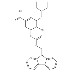 (3R,4R,5S)-4-amino-5-({[(9H-fluoren-9-yl)methoxy]carbonyl}amino)-3-(pentan-3-yloxy)cyclohex-1-ene-1-carboxylic acid结构式