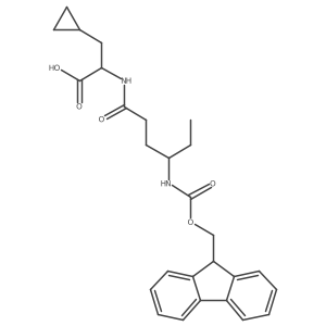(2S)-3-cyclopropyl-2-[4-({[(9H-fluoren-9-yl)methoxy]carbonyl}amino)hexanamido]propanoic acid结构式