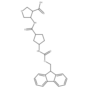 4-[3-({[(9H-fluoren-9-yl)methoxy]carbonyl}amino)cyclopentaneamido]oxolane-3-carboxylic acid结构式