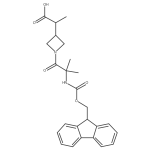 2-{1-[2-({[(9H-fluoren-9-yl)methoxy]carbonyl}amino)-2-methylpropanoyl]azetidin-3-yl}propanoic acid结构式