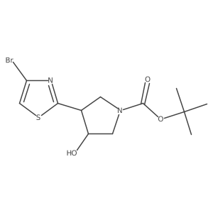 Tert-butyl 3-(4-bromo-1,3-thiazol-2-yl)-4-hydroxypyrrolidine-1-carboxylate Structure