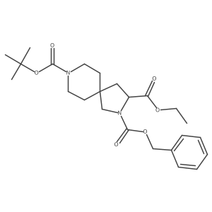 2-Benzyl 8-tert-butyl 3-ethyl 2,8-diazaspiro[4.5]decane-2,3,8-tricarboxylate Structure