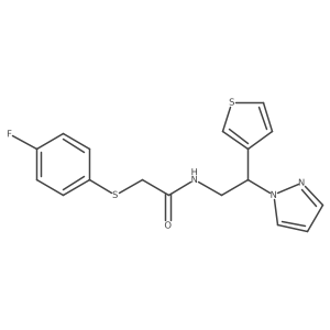 N-(2-(1H-pyrazol-1-yl)-2-(thiophen-3-yl)ethyl)-2-((4-fluorophenyl)thio)acetamide Structure