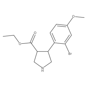 rac-ethyl (3R,4S)-4-(2-bromo-4-methoxyphenyl)pyrrolidine-3-carboxylate Structure