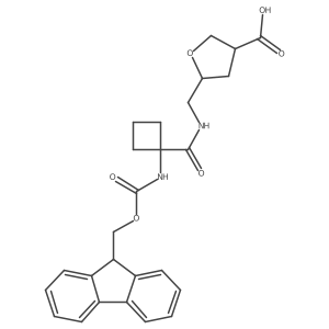 rac-(3R,5R)-5-({[1-({[(9H-fluoren-9-yl)methoxy]carbonyl}amino)cyclobutyl]formamido}methyl)oxolane-3-carboxylic acid Structure