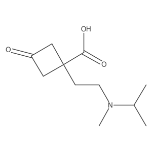 1-{2-[Methyl(propan-2-yl)amino]ethyl}-3-oxocyclobutane-1-carboxylic acid结构式