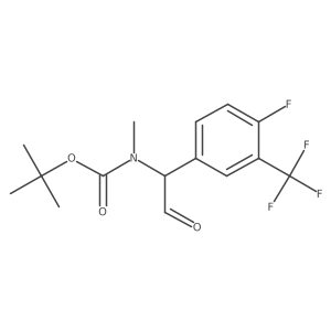 tert-butyl N-{1-[4-fluoro-3-(trifluoromethyl)phenyl]-2-oxoethyl}-N-methylcarbamate Structure