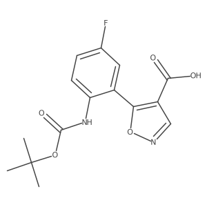 5-(2-{[(Tert-butoxy)carbonyl]amino}-5-fluorophenyl)-1,2-oxazole-4-carboxylic acid结构式