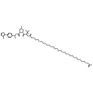 2-[2-[2-[2-[2-[2-[2-[2-[2-[2-[2-[[(1S)-1-[(2S,4R)-4-hydroxy-2-[[(1S)-1-[4-(4-methylthiazol-5-yl)phenyl]ethyl]carbamoyl]pyrrolidine-1-carbonyl]-2,2-dimethyl-propyl]amino]-2-oxo-ethoxy]ethoxy]ethoxy]ethoxy]ethoxy]ethoxy]ethoxy]ethoxy]ethoxy]ethoxy]acetic acid结构式