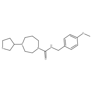 N-[(4-methoxyphenyl)methyl]-4-(thiolan-3-yl)-1,4-diazepane-1-carboxamide结构式