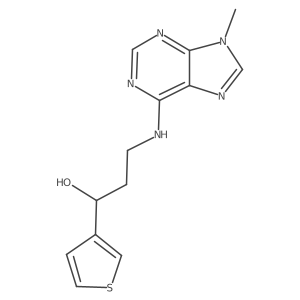 3-[(9-methyl-9H-purin-6-yl)amino]-1-(thiophen-3-yl)propan-1-ol结构式