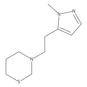 2H-1,3-Thiazine, tetrahydro-3-[2-(1-methyl-1H-pyrazol-5-yl)ethyl]- Structure