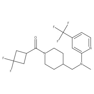 N-{[1-(3,3-difluorocyclobutanecarbonyl)piperidin-4-yl]methyl}-N-methyl-4-(trifluoromethyl)pyridin-2-amine结构式