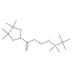 tert-Butyldimethyl((3-(4,4,5,5-tetramethyl-1,3,2-dioxaborolan-2-yl)but-3-en-1-yl)oxy)silane结构式