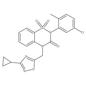 2-(5-chloro-2-methylphenyl)-4-[(3-cyclopropyl-1,2,4-oxadiazol-5-yl)methyl]-3,4-dihydro-2H-1lambda6,2,4-benzothiadiazine-1,1,3-trione结构式