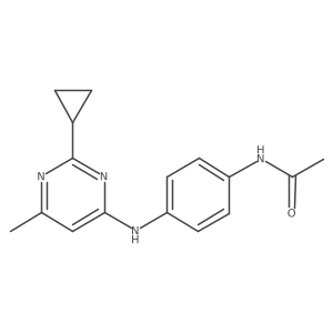 N-{4-[(2-cyclopropyl-6-methylpyrimidin-4-yl)amino]phenyl}acetamide结构式