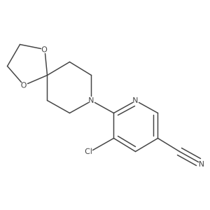 5-Chloro-6-{1,4-dioxa-8-azaspiro[4.5]decan-8-yl}pyridine-3-carbonitrile结构式
