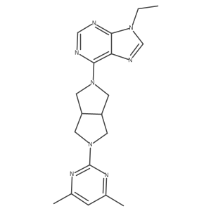 6-[5-(4,6-dimethylpyrimidin-2-yl)-octahydropyrrolo[3,4-c]pyrrol-2-yl]-9-ethyl-9H-purine结构式