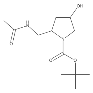 tert-butyl (2S,4R)-2-(acetamidomethyl)-4-hydroxypyrrolidine-1-carboxylate Structure
