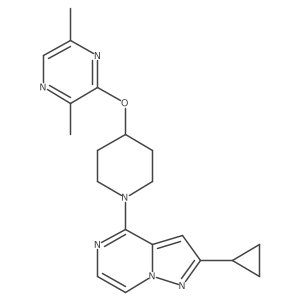 3-[(1-{2-Cyclopropylpyrazolo[1,5-a]pyrazin-4-yl}piperidin-4-yl)oxy]-2,5-dimethylpyrazine结构式