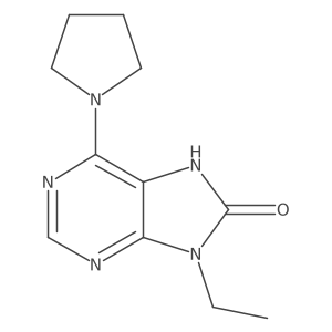 9-ethyl-6-(pyrrolidin-1-yl)-8,9-dihydro-7H-purin-8-one结构式