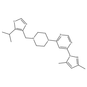 4-(3,5-dimethyl-1H-pyrazol-1-yl)-6-(4-{[5-(propan-2-yl)-1,3-oxazol-4-yl]methyl}piperazin-1-yl)pyrimidine结构式