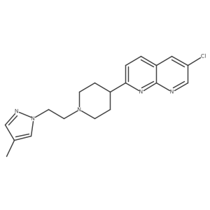 6-chloro-2-{1-[2-(4-methyl-1H-pyrazol-1-yl)ethyl]piperidin-4-yl}-1,8-naphthyridine结构式