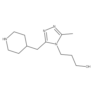3-{3-methyl-5-[(piperidin-4-yl)methyl]-4H-1,2,4-triazol-4-yl}propan-1-ol结构式