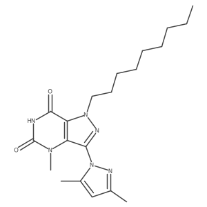 3-(3,5-Dimethyl-1H-pyrazol-1-yl)-4-methyl-1-nonyl-1H-pyrazolo[4,3-d]pyrimidine-5,7(4H,6H)-dione结构式