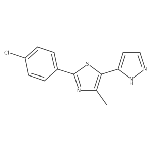 2-(4-chlorophenyl)-4-methyl-5-(1H-pyrazol-3-yl)-1,3-thiazole Structure