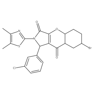 7-bromo-1-(3-chlorophenyl)-2-(4,5-dimethyl-1,3-thiazol-2-yl)-4a,5,6,7,8,8a-hexahydro-1H-chromeno[2,3-c]pyrrole-3,9-dione结构式