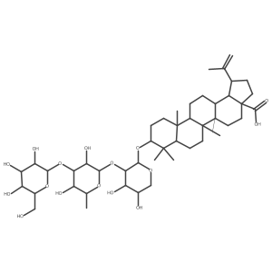 (1R,3aS,5aR,5bR,7aR,9S,11aR,11bR,13aR,13bR)-9-[(2S,3R,4S,5S)-3-[(2S,3R,4R,5S,6S)-3,5-dihydroxy-6-methyl-4-[(2S,3R,4S,5S,6R)-3,4,5-trihydroxy-6-(hydroxymethyl)oxan-2-yl]oxyoxan-2-yl]oxy-4,5-dihydroxyoxan-2-yl]oxy-5a,5b,8,8,11a-pentamethyl-1-prop-1-en-2-yl-1,2,3,4,5,6,7,7a,9,10,11,11b,12,13,13a,13b-hexadecahydrocyclopenta[a]chrysene-3a-carboxylic acid Structure