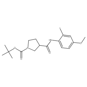 Tert-butyl 3-[(2-iodo-4-methoxyphenyl)carbamoyl]pyrrolidine-1-carboxylate结构式