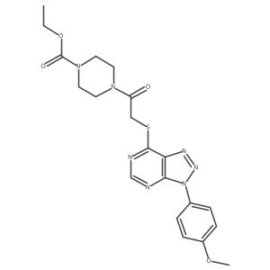 ethyl 4-(2-((3-(4-methoxyphenyl)-3H-[1,2,3]triazolo[4,5-d]pyrimidin-7-yl)thio)acetyl)piperazine-1-carboxylate Structure