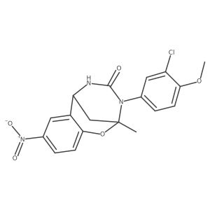 3-(3-chloro-4-methoxyphenyl)-2-methyl-8-nitro-5,6-dihydro-2H-2,6-methanobenzo[g][1,3,5]oxadiazocin-4(3H)-one Structure