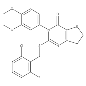 2-((2-chloro-6-fluorobenzyl)thio)-3-(3,4-dimethoxyphenyl)-6,7-dihydrothieno[3,2-d]pyrimidin-4(3H)-one结构式