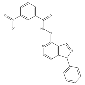 3-nitro-N'-(1-phenyl-1H-pyrazolo[3,4-d]pyrimidin-4-yl)benzohydrazide结构式