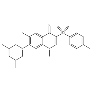 7-(3,5-dimethylpiperidin-1-yl)-6-fluoro-1-methyl-3-tosylquinolin-4(1H)-one Structure