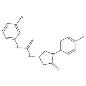 1-(3-Bromophenyl)-3-[1-(4-fluorophenyl)-5-oxopyrrolidin-3-yl]urea Structure
