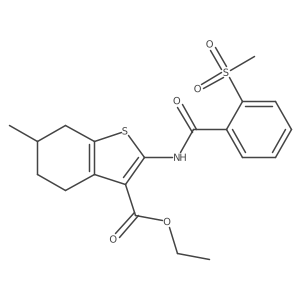 Ethyl 6-methyl-2-(2-(methylsulfonyl)benzamido)-4,5,6,7-tetrahydrobenzo[b]thiophene-3-carboxylate结构式