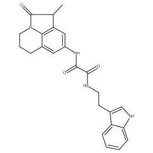 N'-[2-(1H-indol-3-yl)ethyl]-N-{3-methyl-2-oxo-1-azatricyclo[6.3.1.0^{4,12}]dodeca-4,6,8(12)-trien-6-yl}ethanediamide结构式