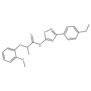 2-(2-methoxyphenoxy)-N-[3-(4-methoxyphenyl)-1,2,4-thiadiazol-5-yl]propanamide结构式