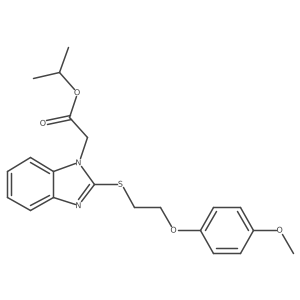 Methylethyl 2-{2-[2-(4-methoxyphenoxy)ethylthio]benzimidazolyl}acetate结构式