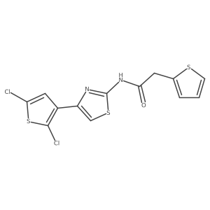 O=C(Cc1cccs1)Nc1nc(-c2cc(Cl)sc2Cl)cs1结构式