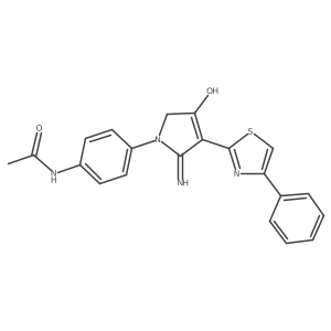 N-{4-[4-hydroxy-2-imino-3-(4-phenyl-1,3-thiazol-2-yl)-2,5-dihydro-1H-pyrrol-1-yl]phenyl}acetamide Structure