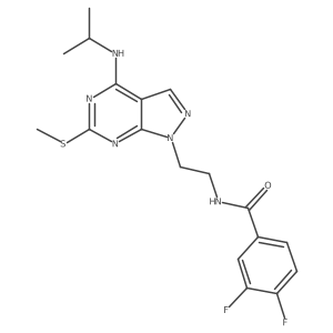 3,4-difluoro-N-(2-(4-(isopropylamino)-6-(methylthio)-1H-pyrazolo[3,4-d]pyrimidin-1-yl)ethyl)benzamide结构式